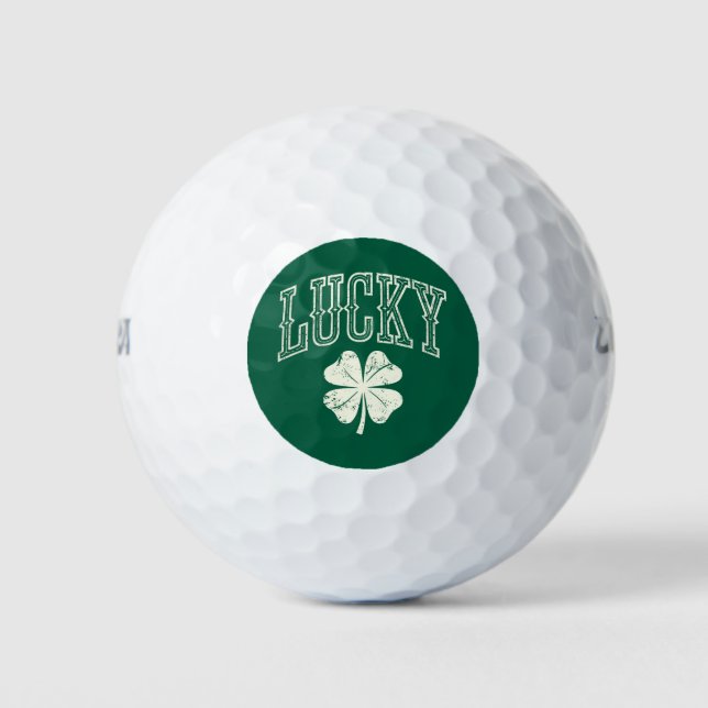 Vintage Lucky Clover St Patrick's Day  Golf Balls (Front)