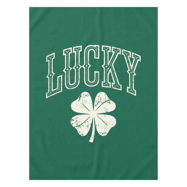 Vintage Lucky Clover St Patrick's Day  Tablecloth (Front)
