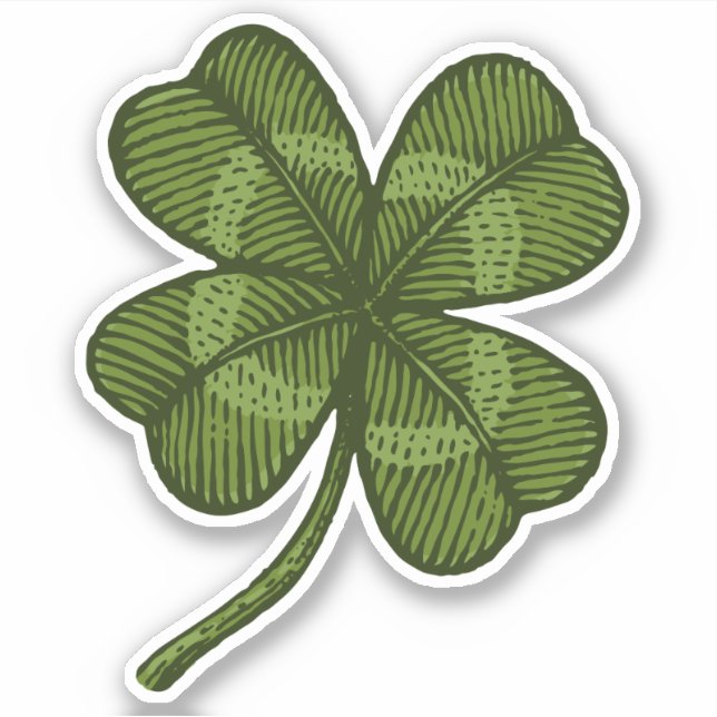 vintage lucky four leaf clover sticker (Front)