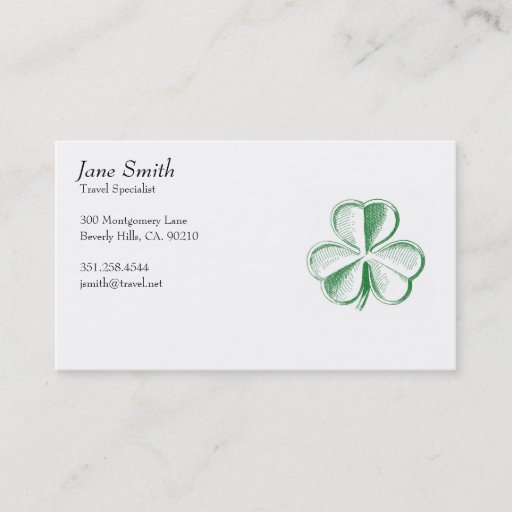 Customizable Vintage Lucky Shamrock Business Cards