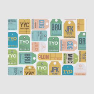 Vintage Luggage Tags Tissue Paper