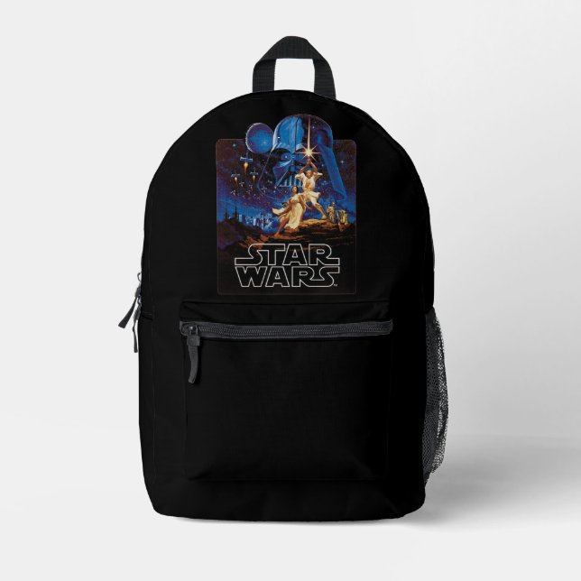 Vintage Luke Skywalker Lightsaber Theatrical Printed Backpack (Front)