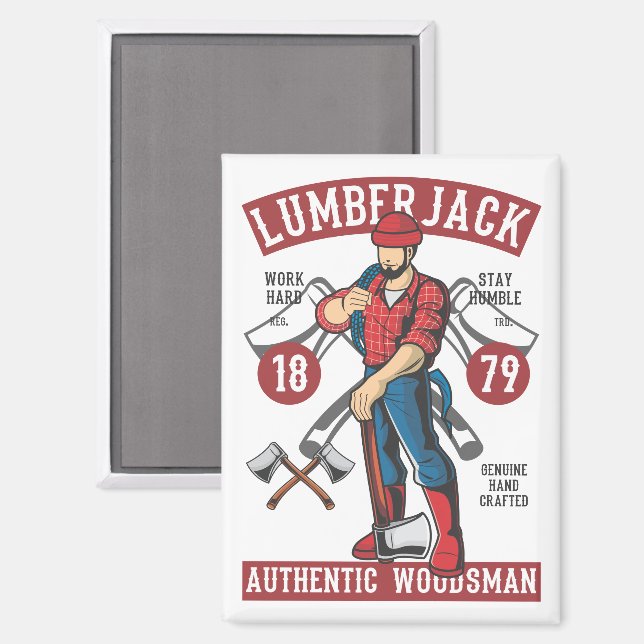 Vintage Lumberjack Magnet (Front/Back)