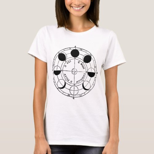 Vintage Lunar Moon Phase Astronomy Astrology Space T_Shirt