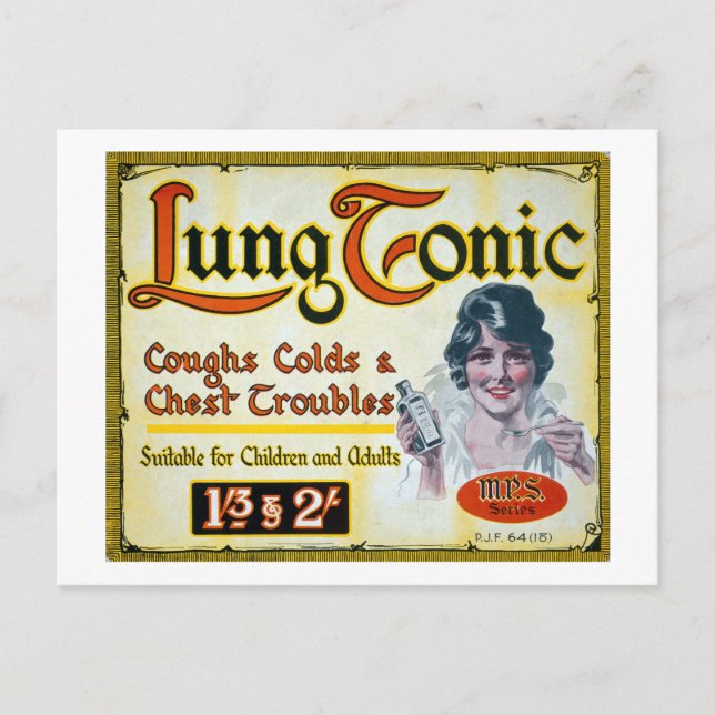 Vintage Lung Tonic Medical Drug Advertisement Postcard (Front)