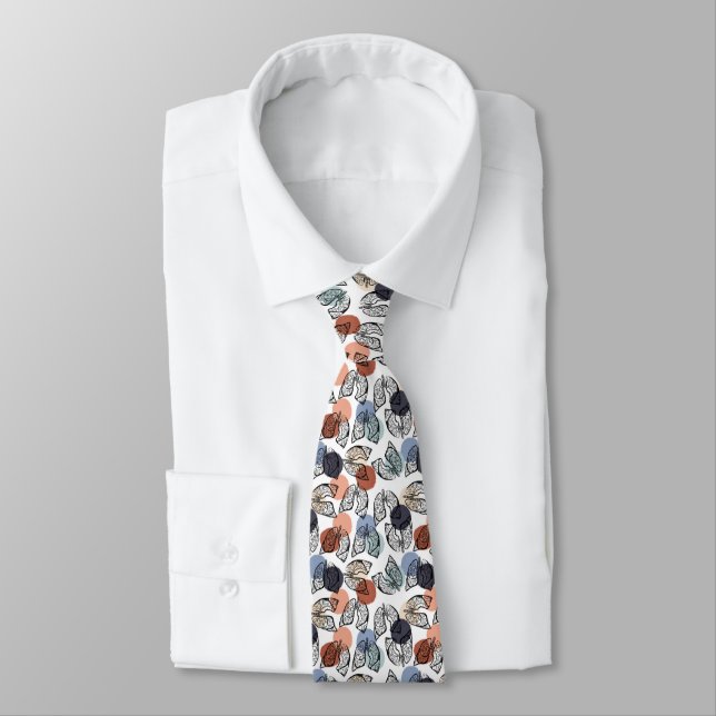 Vintage Lungs on White Neck Tie (Tied)