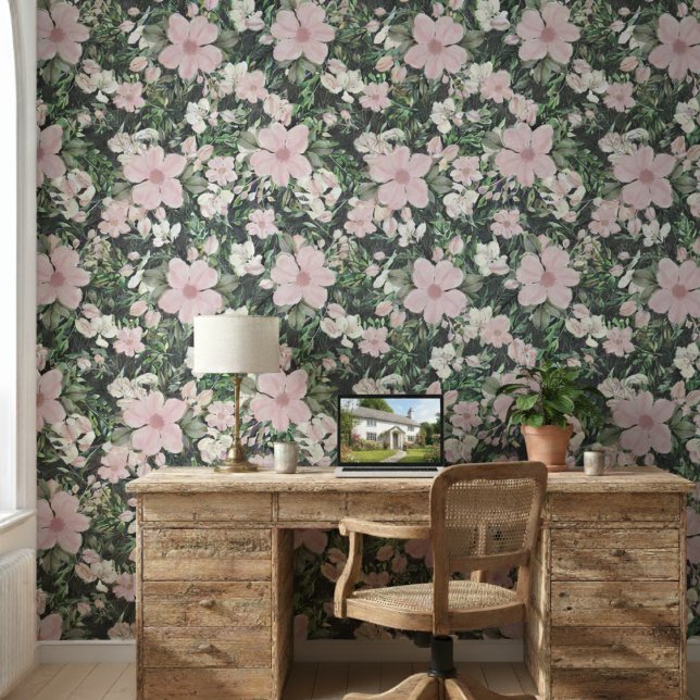 Vintage Lush Pink Botanical Pattern Wallpaper (Creator Uploaded)