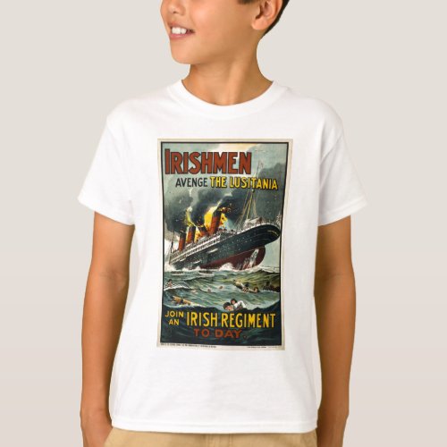 Vintage Lusitania Poster  Irish Recruiting T_Shirt