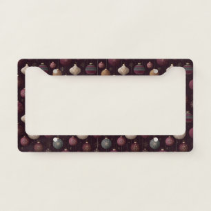 Vintage Luxe Christmas Ornament Pattern (2) License Plate Frame