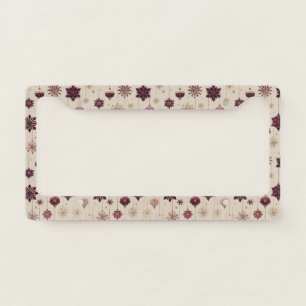 Vintage Luxe Christmas Ornament Pattern License Plate Frame