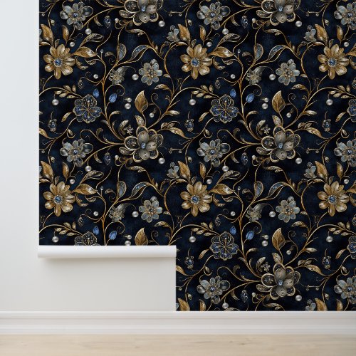Vintage Luxe Midnight Floral Wallpaper Vintage Luxe Midnight Floral Wallpaper