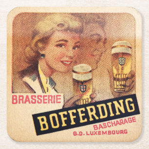 Vintage Luxembourg Beer Label Coaster