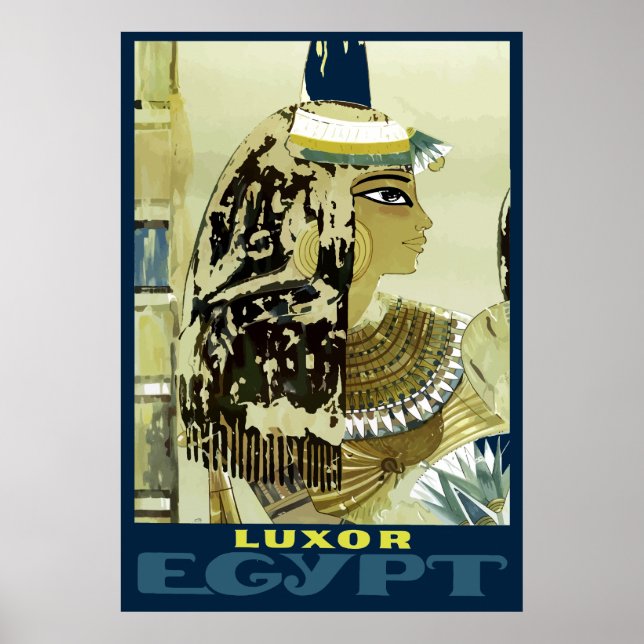 Vintage Luxor Egypt Ruins Travel Poster (Front)