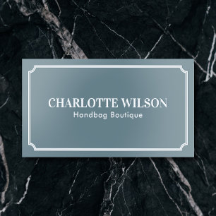 Vintage Luxury Boutique QR Code Blue Foil Business Cards