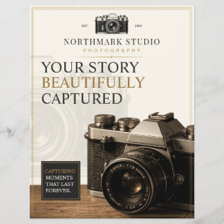 Vintage Luxury Camera Branding | Photographer Flyer