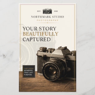 Vintage Luxury Camera Branding Photographer Flyer