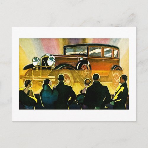 Vintage Luxury Car Advertisement Postcard