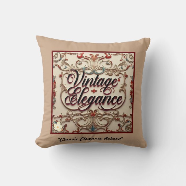 "Vintage Luxury Chic" " Throw Pillow (Front)