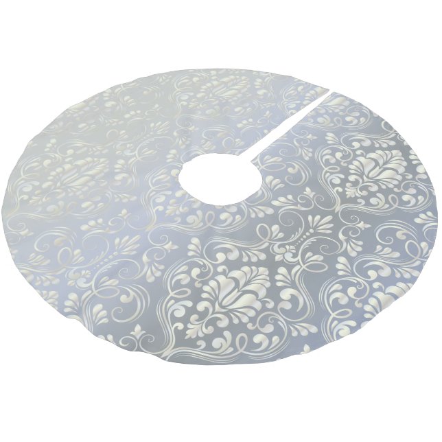Vintage Luxury Damask Brushed Polyester Tree Skirt (Angled)