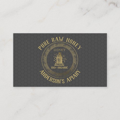 Vintage Luxury gold bee hive honeyapiarybee farm Business Card