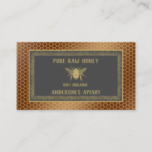 Vintage Luxury gold bee honey/apiary/bee farm Business Card