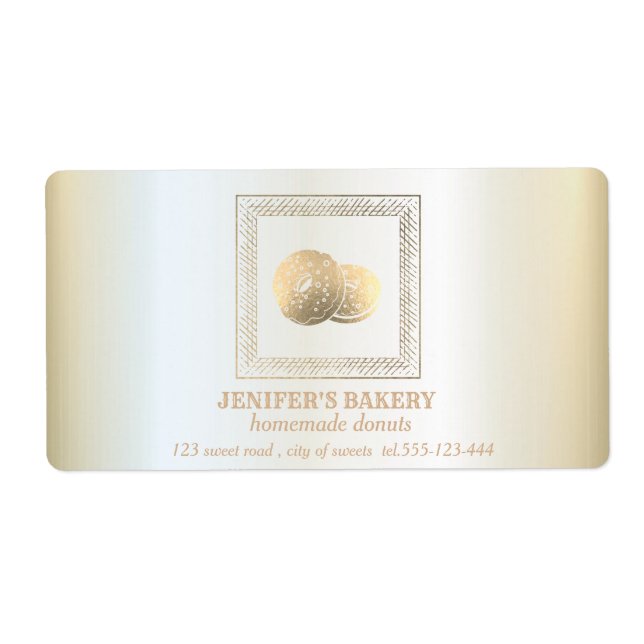 Vintage luxury gold Homemade donuts and sweets Label (Front)