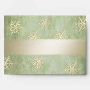 Vintage luxury gold snowflakes Holiday Envelope