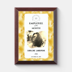 Vintage Luxury Tufted Gold Yellow Office Award Plaque