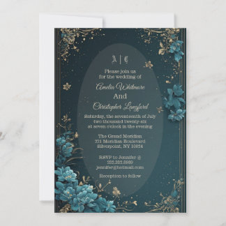 Vintage Luxury Victorian Heritage Florals Wedding Invitation