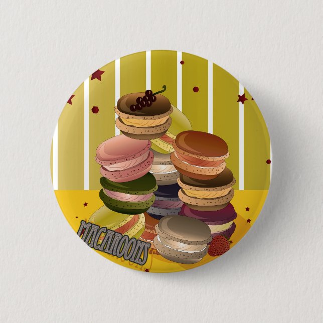 Vintage macaroons pinback button (Front)