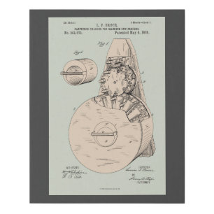 Vintage Machine Gun Feeder Patent Illustration Faux Canvas Print
