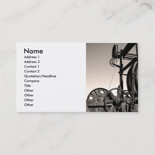 Vintage machinery business card (Front)