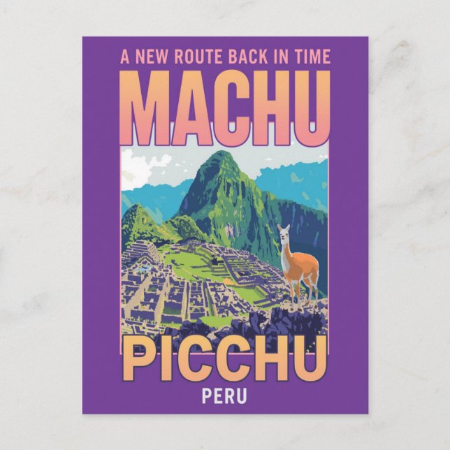 Vintage Machu Picchu Peru Travel Postcard (Front)