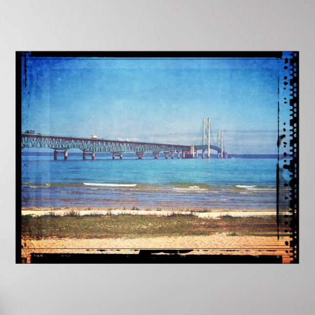 Vintage Mackinac Bridge Poster (Front)