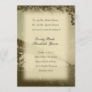 Vintage Mackinac Bridge Wedding Invitation