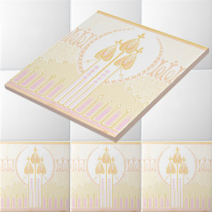 Vintage Mackintosh Inspired Rose Frieze Ceramic Tile