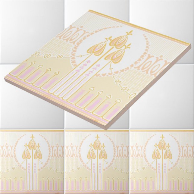Vintage Mackintosh Inspired Rose Frieze Ceramic Tile (Creator Uploaded)