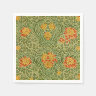 Vintage Mackmurdo Rose and Leaf Floral Art Napkins