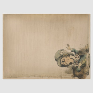 Vintage Mad Hatter Alice in Wonderland Decoupage Tissue Paper