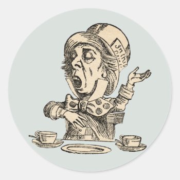 Vintage Mad Hatter Label Sticker Seal by simplysostylish at Zazzle