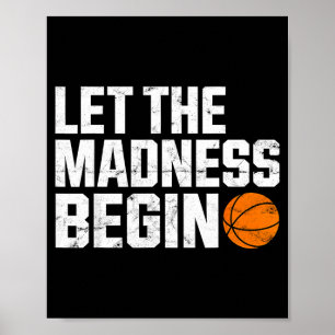 Vintage mad march hoop basketball lovers squad poster