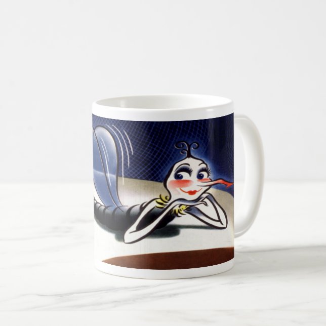 Vintage Madam Malaria Mosquito Coffee Mug (Front Right)