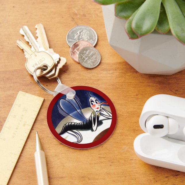 Vintage Madam Malaria Mosquito Keychain (Desk)