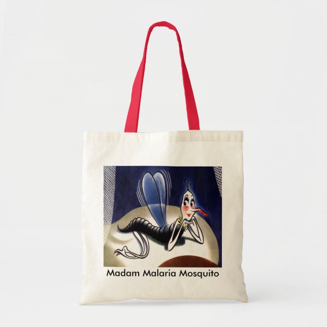 Vintage Madam Malaria Mosquito Tote Bag (Front)