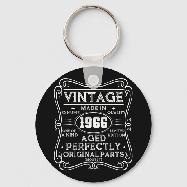 Vintage Made In 1966 Retro Classic Keychain (Front)