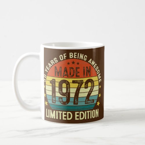 Vintage Made In 1972 50 Year Old 50th Birthday Coffee Mug
