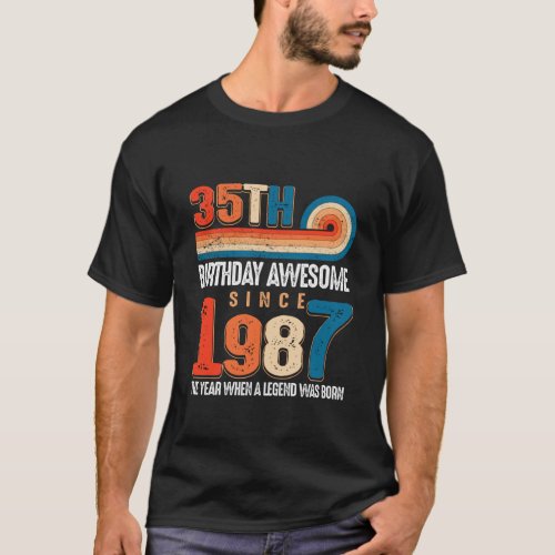 Vintage Made In 1987 35th  Birthday The Legend T_Shirt