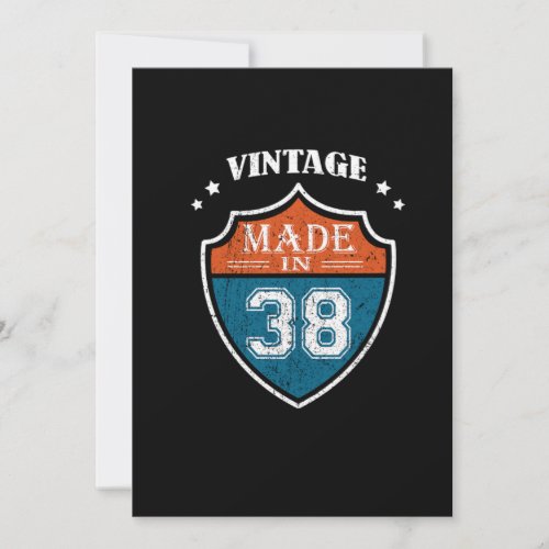 Vintage Made In 38 1938 Birthday Gift Invitation
