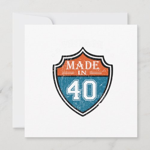 Vintage Made In 40 1940 Birthday Gift Invitation