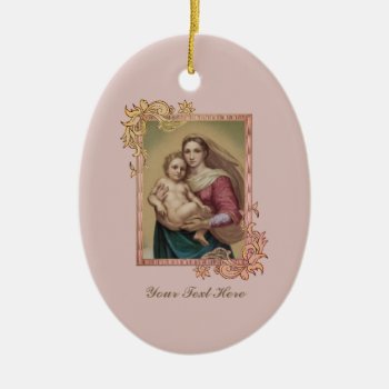 Vintage Madonna And Child Ceramic Ornament by justcrosses at Zazzle